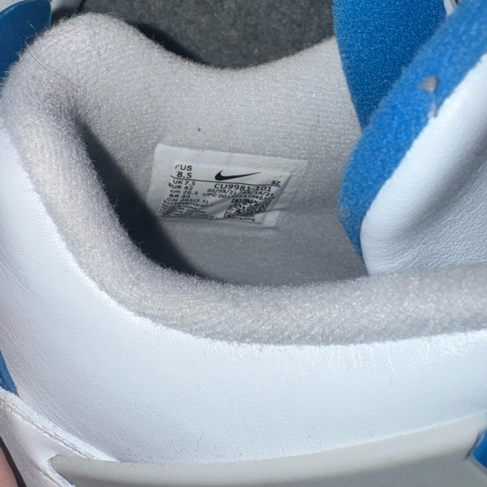 Nike Jordans White and Blue Athletic Shoes - Picture 2 of 4